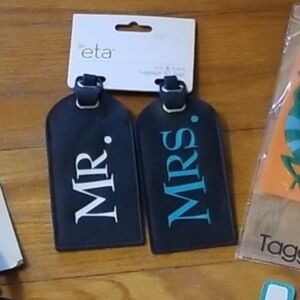 Mr. and Mrs. Luggage Tags - Black and Blue
